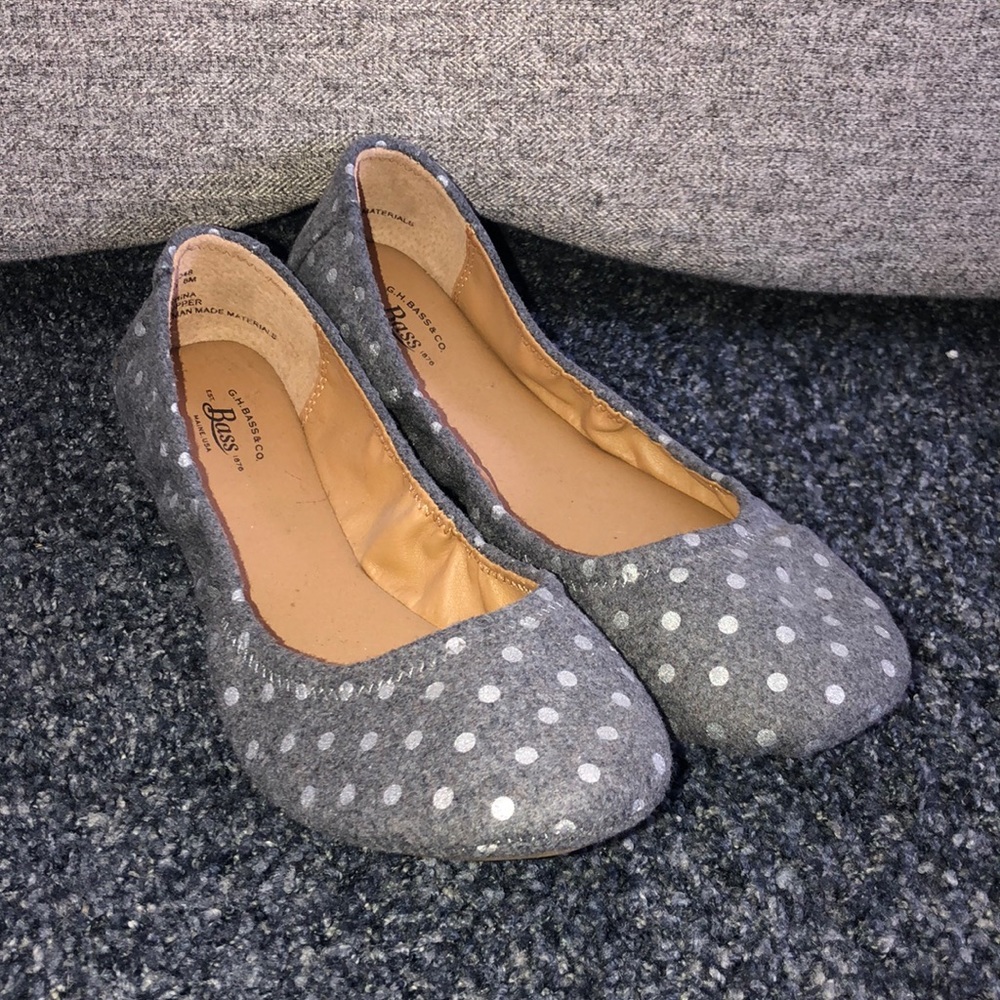 G.H Bass Grey Flats